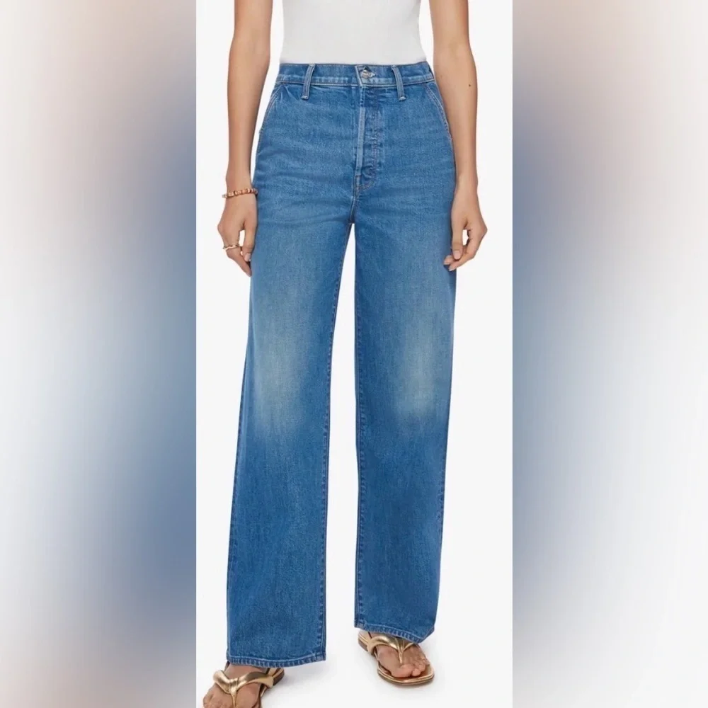 MOTHER Superior High Waisted Spinner Prep Skimp Flash Back Blue Size 33 - Picture 1 of 13